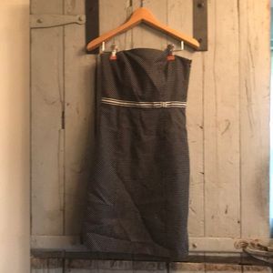 Ann Taylor petite strapless polka dot dress 2p